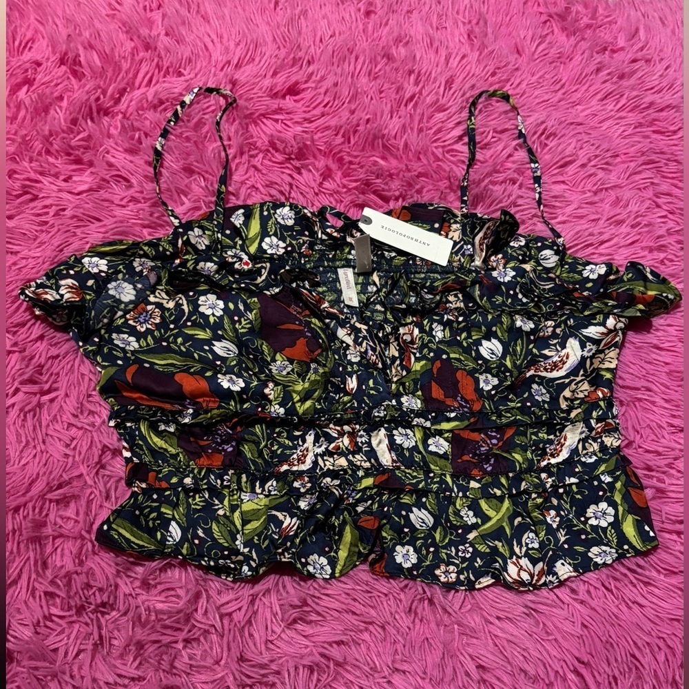 Anthropologie Lyrebird Airy Twee Silky Crop Cami Women Size Small